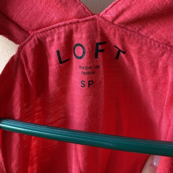 Loft, Size SP, ruffle sleeve top. Color is Watermelon. Perfect Condition - Picture 3 of 3